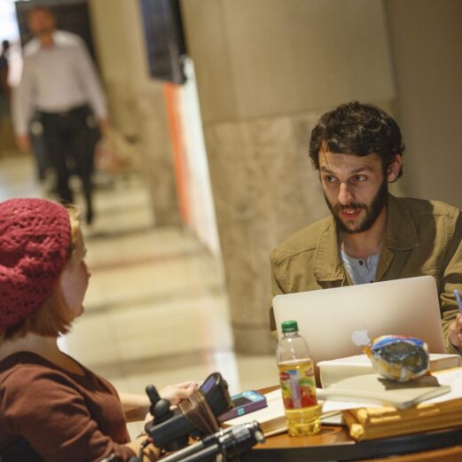 Students studying in Hodges library