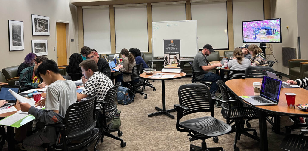 Students attend the kick-off event for the 2023 Short Story Contest