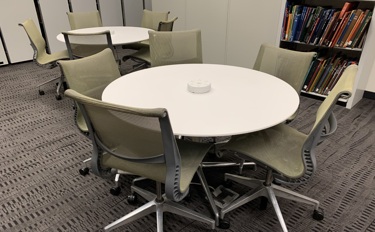 group study tables at devine library natalie haslam music center