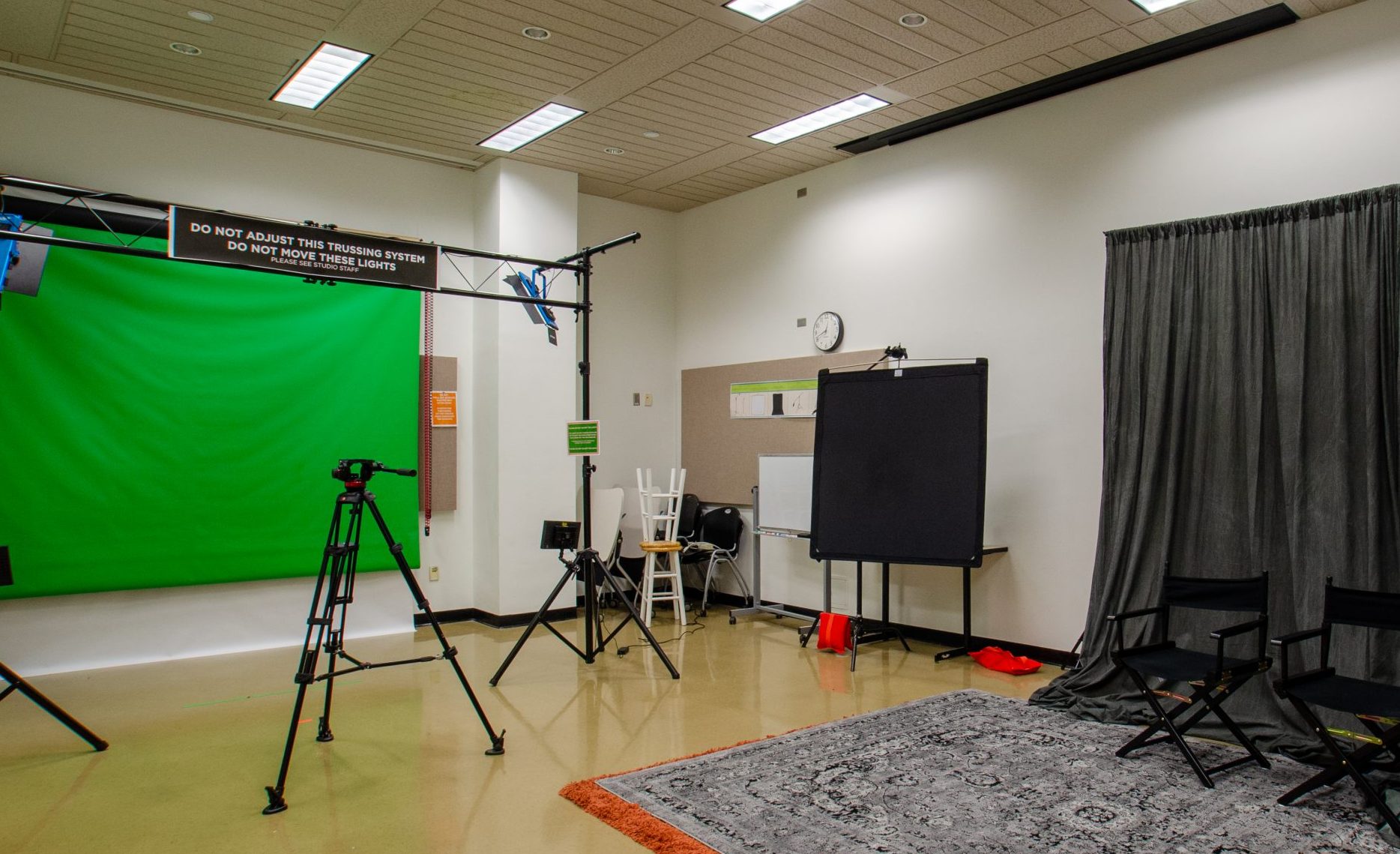 video production room in the studio at hodges library